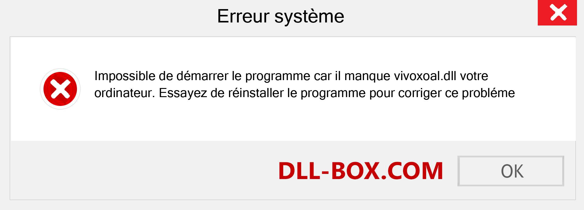 Le fichier vivoxoal.dll est manquant ?. Télécharger pour Windows 7, 8, 10 - Correction de l'erreur manquante vivoxoal dll sur Windows, photos, images